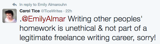 Academic writing tweet response
