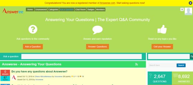 Writing Websites: Answeree