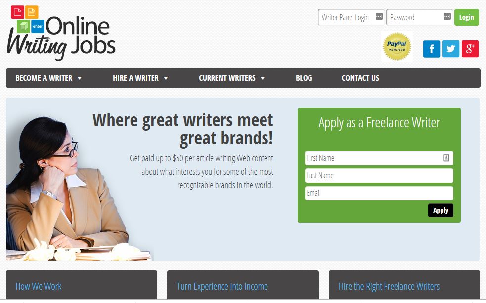 website writing jobs