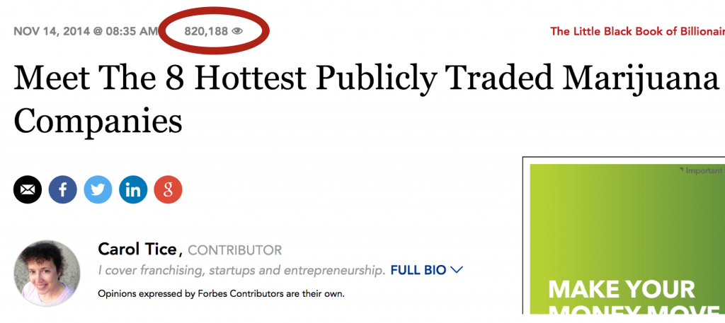 Get paid to blog: Forbes view counts