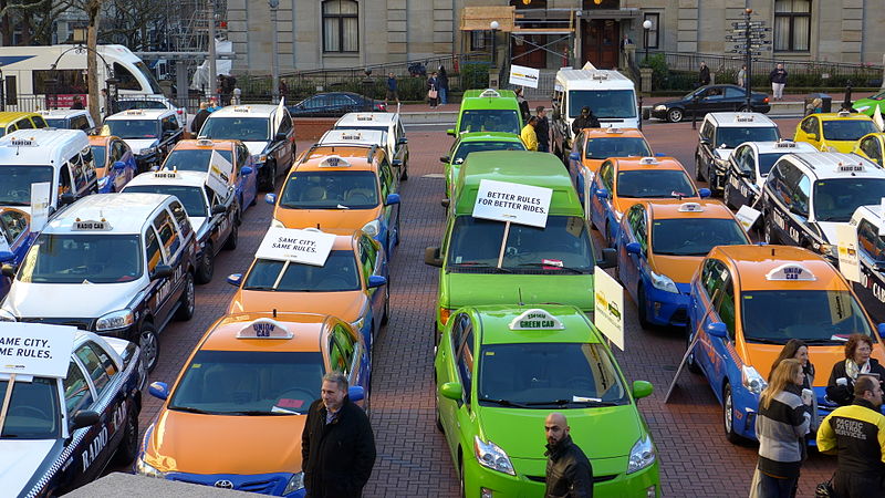 Uber Protest. Source: Wiki Commons